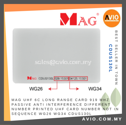 MAG UHF 6C Long Range Card 919MHz Passive Anti Interference Different Number Not in Sequence WG26 WG34 White CDUS130L