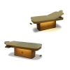 F031d Massage Bed Monoblock Round Corner Zebrano Wood w. Outside Ambiance Lighting  Massage Bed Furniture Spa Supply