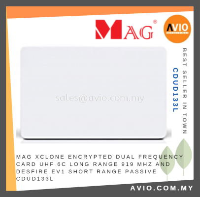 MAG XClone Encrypted Dual FrequencyCard UHF 6C Long Range 919MHz + Desfire EV1 Short Range Passive Card White CDUD133L