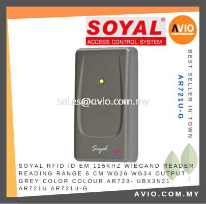 Soyal RFID ID EM 125KHz Door Access Wiegand Reader 6cm WG26 WG34 Grey Color AR723 UBX3N21 AR721U AR721U-G