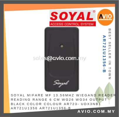 Soyal Mifare MF 13.56MHz Door Access Wiegand Reader 6cm WG26 WG34 Black Color AR723 UDX3NB1 AR721U AR721U1356-B