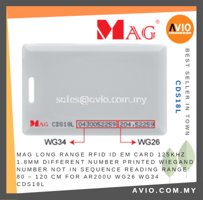 MAG Long Range RFID ID EM 125KHz Guard House Door Access Card 80-120cm Different Number Printed for AR200U Reader CDS18L