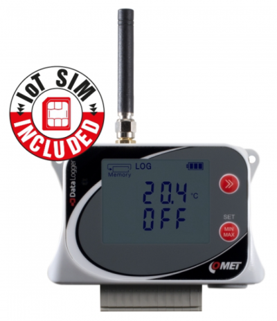 COMET U0843Msim IoT Wireless Temperature Datalogger for 2 external probes, with two two-state inputs