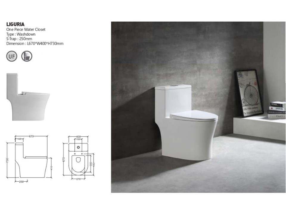 LIGURIA Toilet Bowl / Water Closet Bathroom / Washroom Choose Sample / Pattern Chart