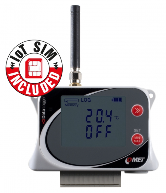 comet u0843msim iot wireless temperature datalogger for 2 external probes, with two two-state inputs