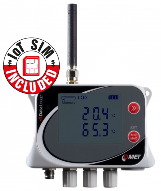 comet u0141msim iot wireless temperature datalogger for 4 external probes, with built-in gsm modem a