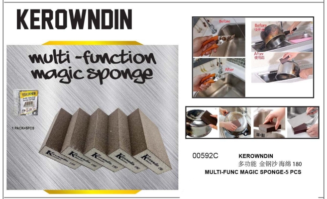 KEROWNDIN  MULTI-FUNC MAGIC SPONGE-5 PCS -00592C
