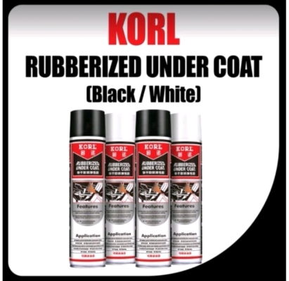 KORL RUBBERIZED UNDERCOAT BLACK / WHITE700MLSPRAY CAR CHASSIS SPRAY CAR PROTECTION CAR UNDER COATING