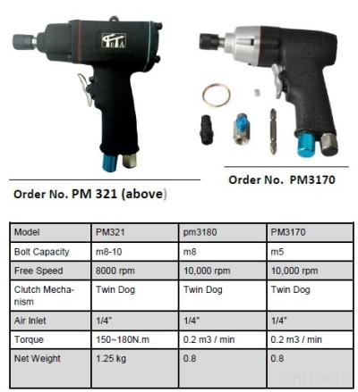 PNEUMATIC AIR SCREW DRIVER (PISTOL) PM321 PM3170 PM3180