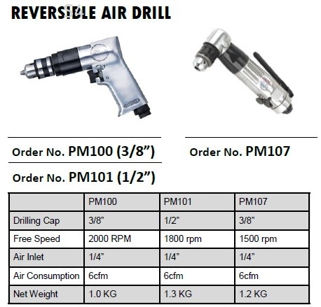 S4Tools Universal Pneumatic Air Reversible Drill (3/8~1/2) S4Tools Universal Pneumatic Air Reversible Drill (3/8~1/2) Air Drill Air Tools & Pneumatic Equipment