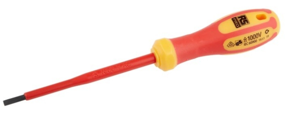  125-3080 - RS PRO Slotted Insulated Screwdriver 0.6 x 3.5 mm Tip, VDE 1000V Approved