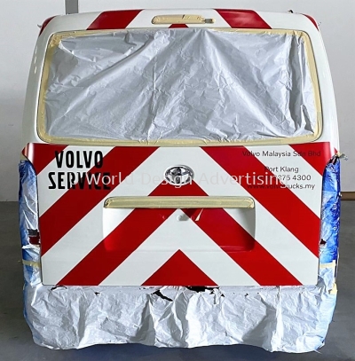 VOLVO TOYOTA HIACE VAN CUTTING STICKER AT SEMENYIH, SELANGOR, MALAYSIA