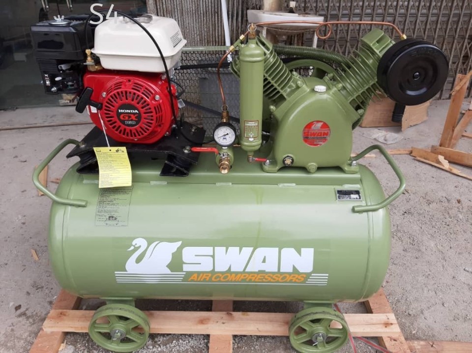 SWAN Air Compressor | HVU-203E 5.5HP Petrol Engine Air Compressor Outstation Type