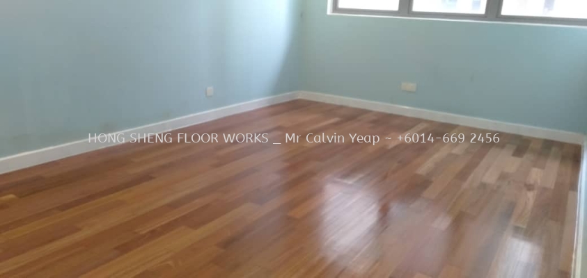 Refurbishment of Balau wood flooring