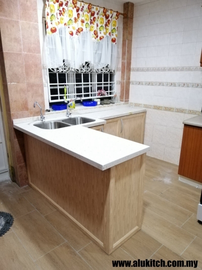 Sample Of Quartz Stone Table Top Kitchen Cabinet Seremban