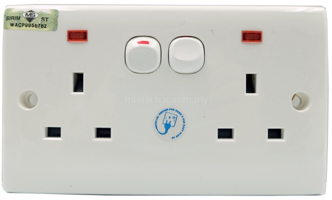 Pro-smart 13A DOUBLE SWITCH SOCKET C/W NEON