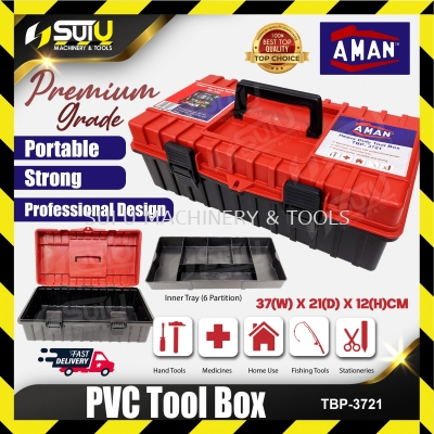 AMAN TBP-3721 Portable Heavy Duty PVC Tool Box