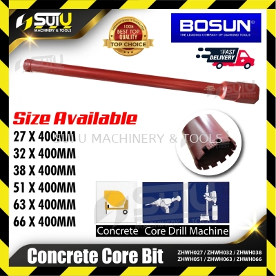 BOSUN ZHWH027/ 032/ 038/ 051/ 063/ 066 400MM Concrete Core Bit (27/32/38/51/63/66MM)