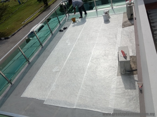 Repair Car Porch Concrete Slab Leaking & Scribble Waterproof In Nilai