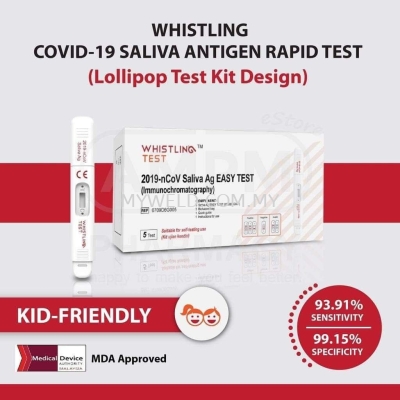 Whistling COVID-19 Home Rapid Antigen Kit (RTK) Lollipop Design