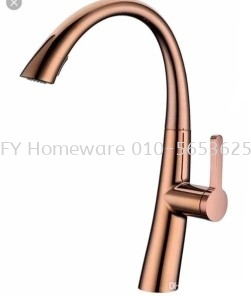 Kitchen Pull Out Mixer Water Tap Rose Gold