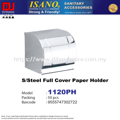 ISANO SANITARY ACCESSORIES STAINLESS STEEL FULL COVER PAPER HOLDER 1120PH (CL)