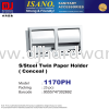 ISANO SANITARY ACCESSORIES STAINLESS STEEL TWIN PAPER HOLDER CONCEAL 1170PH (CL) KITCHEN & BATHROOM