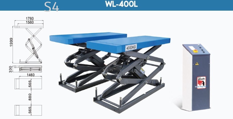 Wonder Taiwan | WL-400L 4 Ton In-Ground Garage Hydraulic Scissor Lift