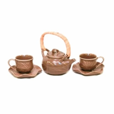 Lotus Purple Tea w. Rattan Handle (Set)