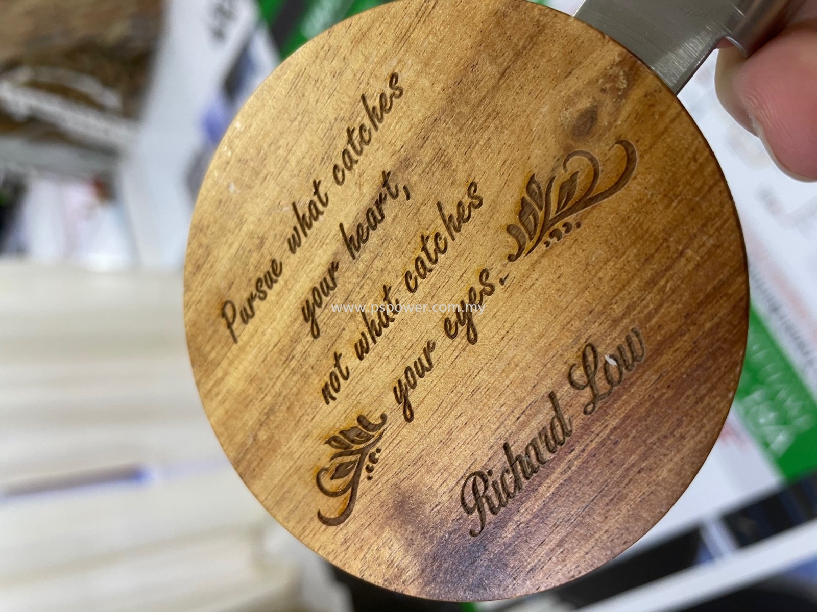 Laser Engraving Service Caption Tagline on souvenir