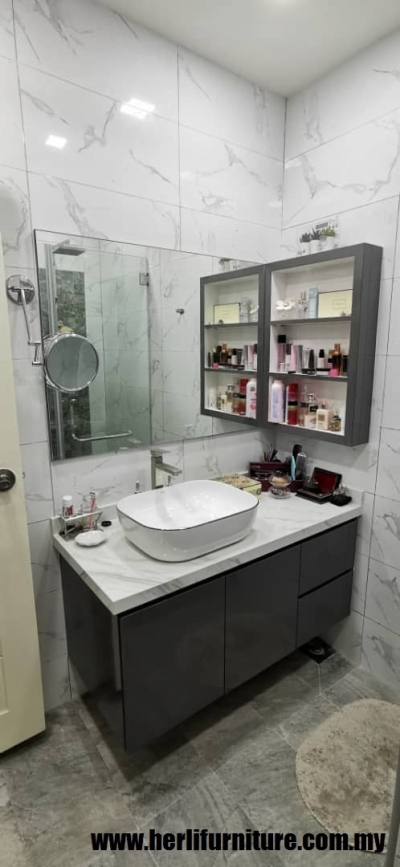 Custom Built-in Bathroom Basin Cabinet Design Cabinet Skudai 