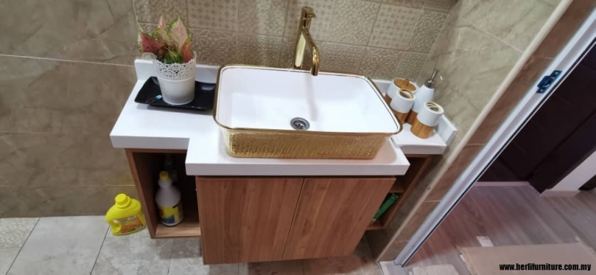 Custom Built-in Bathroom Basin Cabinet Design Cabinet Skudai 