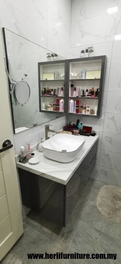 Custom Built-in Bathroom Basin Cabinet Design Cabinet Skudai 