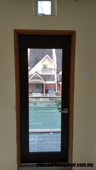 Custom Solid Wooden Glaze Door Design Sample Selangor