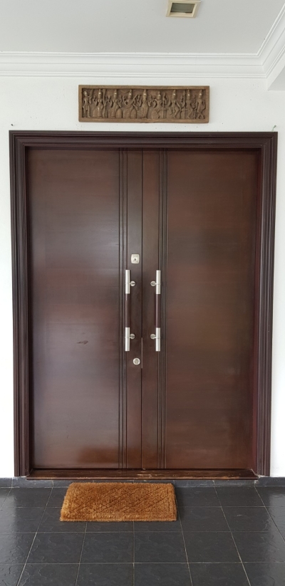 Kuala Lumpur Installation Completed Solid Wood Double Door Sample