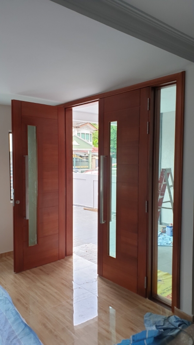 Kuala Lumpur Installation Completed Solid Wood Double Door Sample