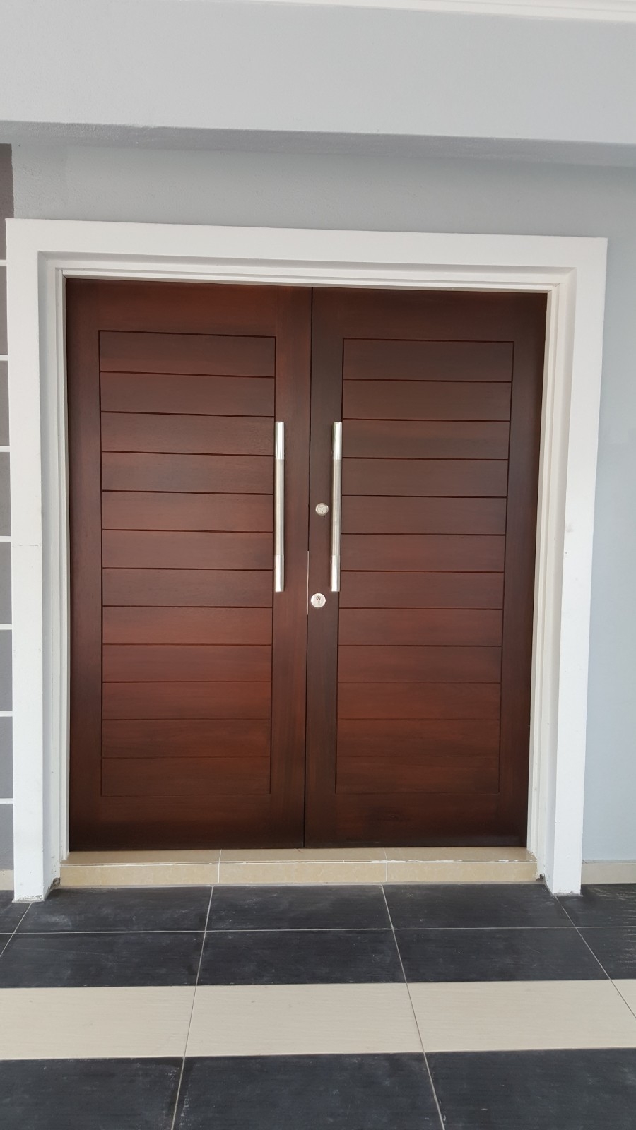 Kuala Lumpur Installation Completed Solid Wood Double Door Sample Selangor / Kuala Lumpur / Klang / Puchong / Kepong / Shah Alam  Wooden Solid Doors / Timber Doors Malaysia Reference Renovation Design 