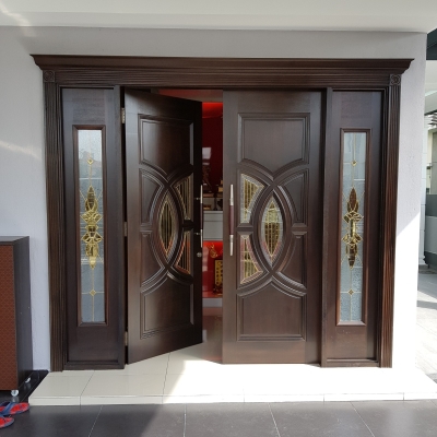 Kuala Lumpur Installation Completed Solid Wood Double Door Sample