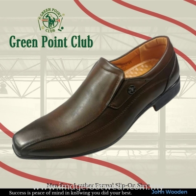 GREEN POINT Men Faux Leather Formal Slip-On Shoe- GP-821016-12 COFFEE Colour