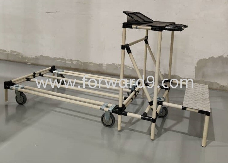 ABS Pipe & Joint Work Trolley with Foldable Chequered Plate Stand Platform and Acrylic Holder  Custom Made Products Pipe & Joint Product Johor Bahru  Others