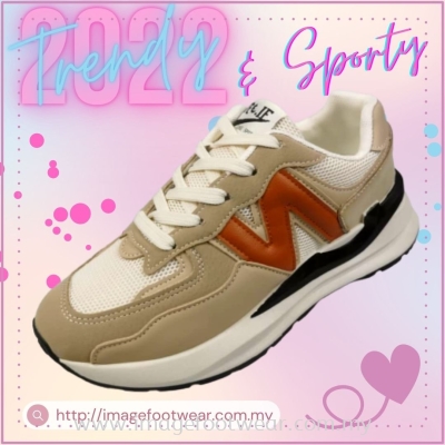 Trendy & Sportive Lady Shoe -TF-S-1 KHAKI Colour