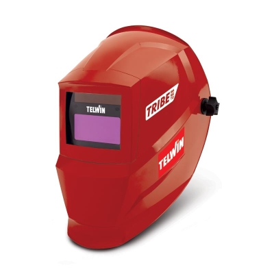 TELWIN TRIBE RED XL AUTO DARKENING FIX DIN11 90X35 SCREEN MMA/MIG-MAG/TIG WELDING HELMET