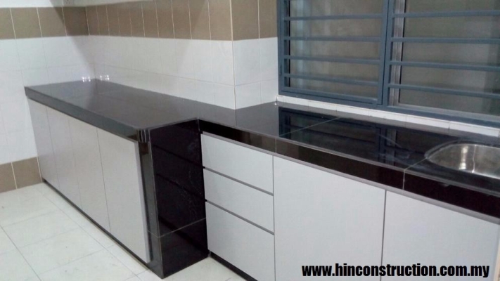 Kitchen Concrete Table Top With Kitchen Cabinet Door Works Selangor