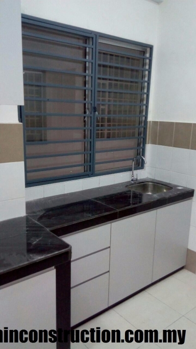 Kitchen Concrete Table Top With Kitchen Cabinet Door Works Selangor