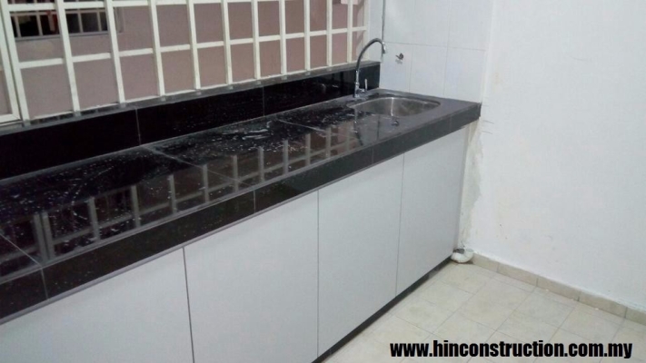 Kitchen Concrete Table Top With Kitchen Cabinet Door Works Selangor