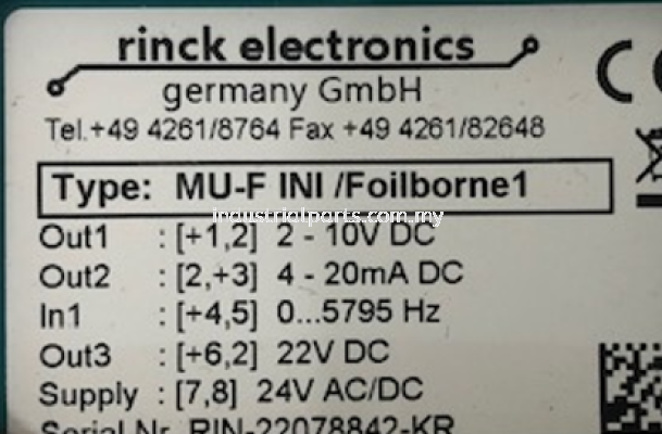 Rinck Electronics MU-F INI Foilborne1 (Malaysia, Selangor, Kuala Lumpur, Labuan, Sarawak, Sabah, Kemaman, Terengganu, Johor, Melaka)