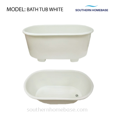 BATHROOM BATH TUB WHITE C/W WASTE