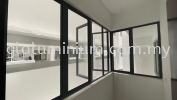 casement window L" shape ( powder coated Grey + clear glass) @Oasis 2 Residence, Saujana impian, kajang Aluminium Casement Windows 