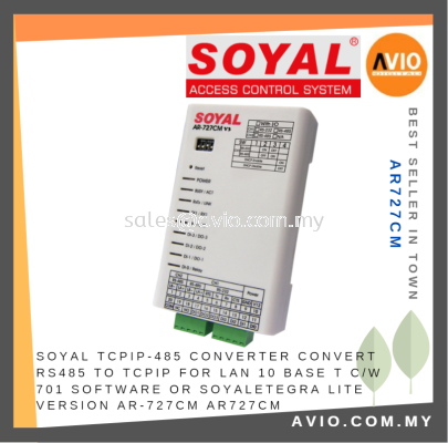 Soyal TCP/IP-485 TCPIP to RS485 Converter Convert RS485 to TCP/IP for Lan 701 Software or Soyaletegra Lite AR727CM