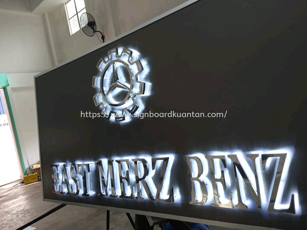 EAST MERZ BENT 3D STAINLESS STEEL SILVER SIGNAGE 